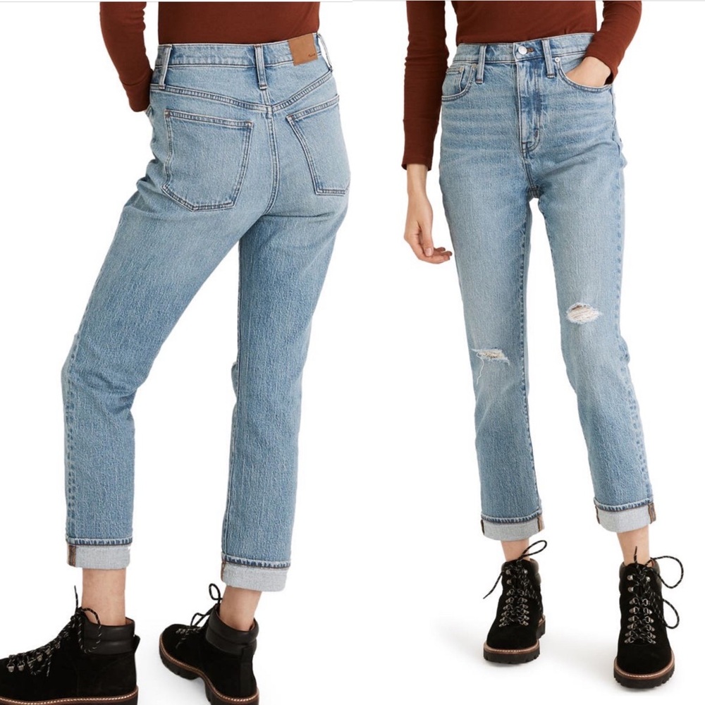 Madewell High-Rise Slim Boyjean Ripped Edition